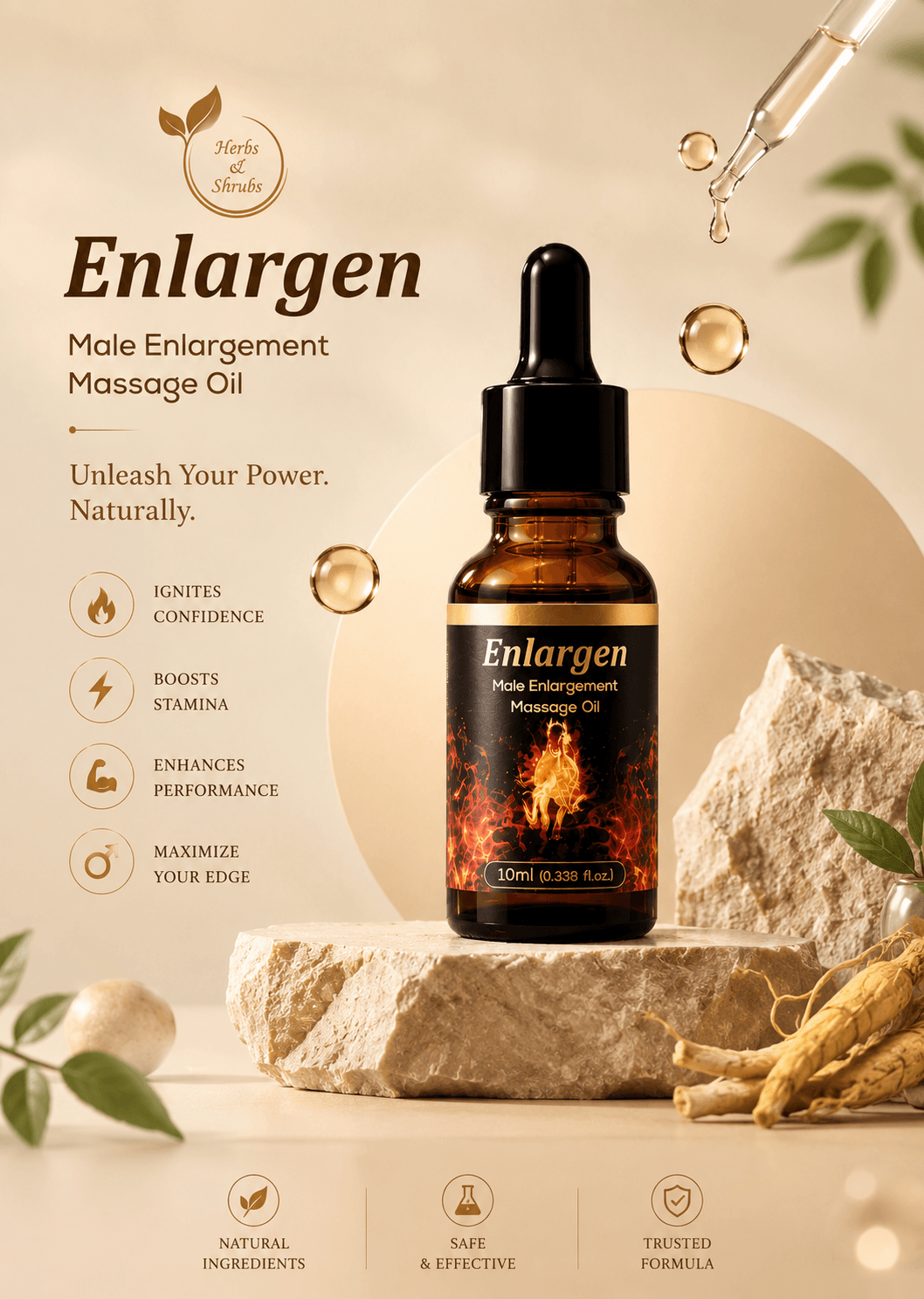 Enlarger (4) Enlargen Male Enlargement Massage Oil - Image 1